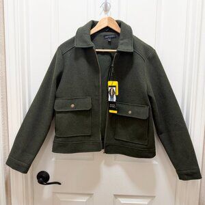 Banana Republic Women's Jacket Size S Dark Green Soft Brushed Fabric Casual NEW
